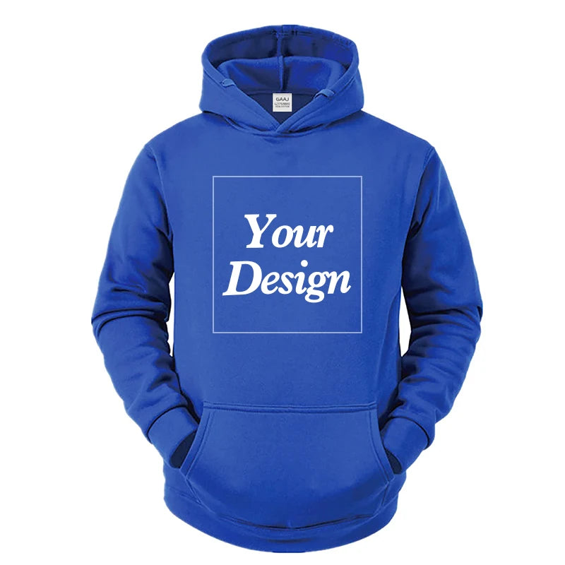 Custom Hoodie Print Embroidery Photo Text Brand Logo Autumn Winter Warm Thick Fleece Hoody Sweatshirt Men Women Customized Coat
