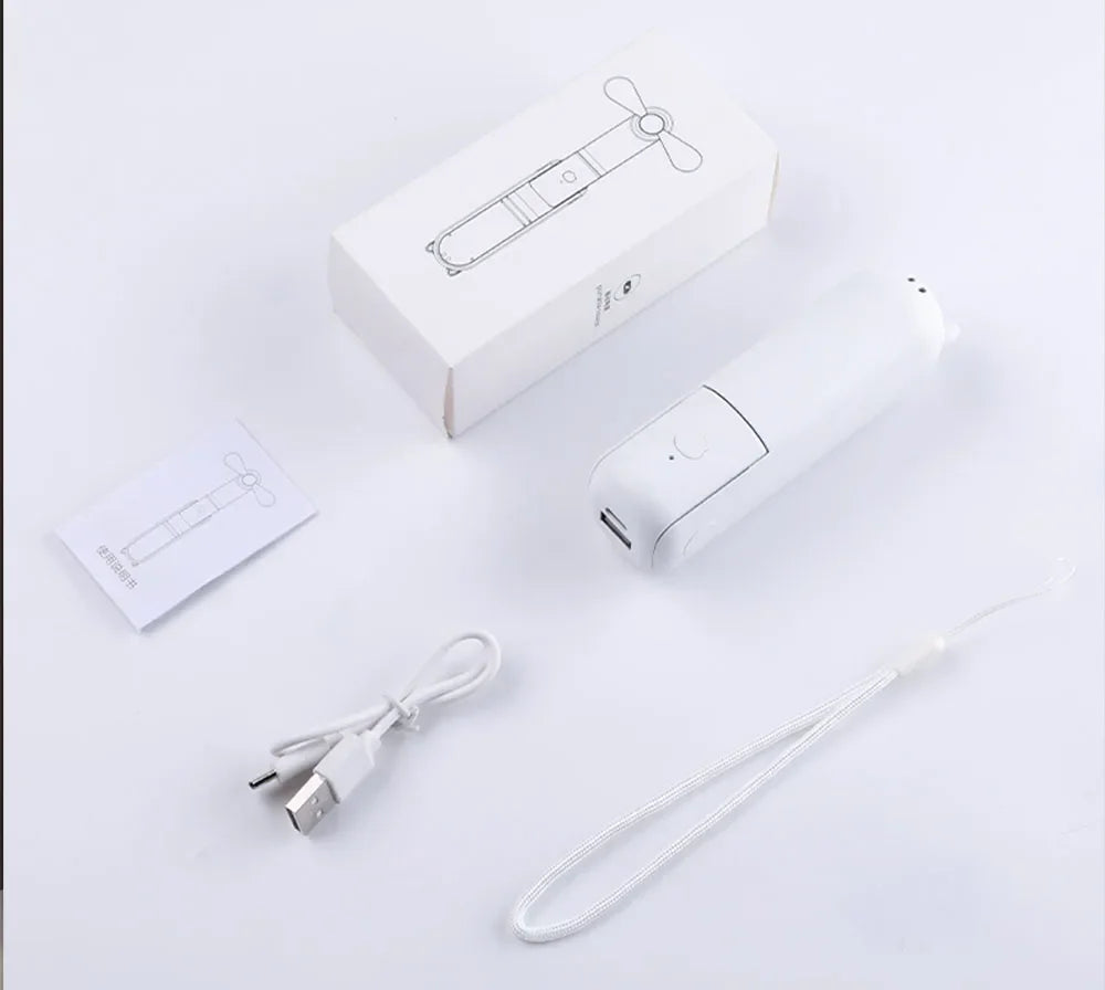 Portable Mini Handheld Fan Small Pocket Fan USB Rechargeable Battery Fan Folding Cooling Hand Fan Mini USB Fan with Power Bank