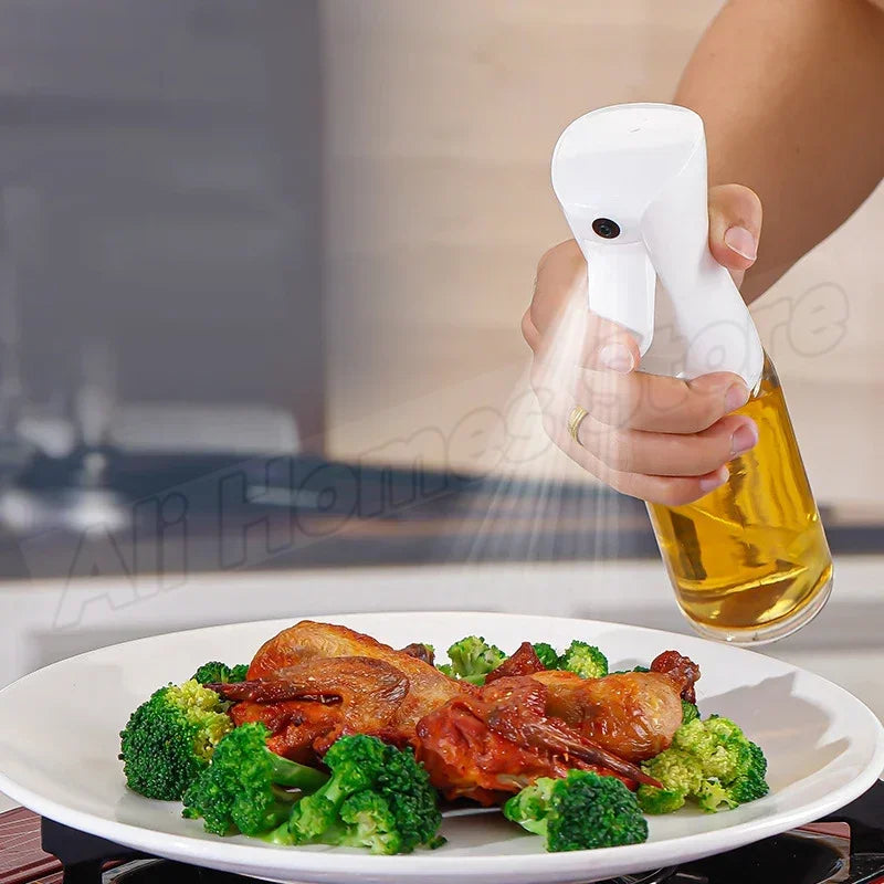 200/300/500ML Oil Air Pressure Double Nozzle Oil Spray Bottle Sprayer Kitchenware Oil Bottle Roasting Bottle Fitness Barbecue