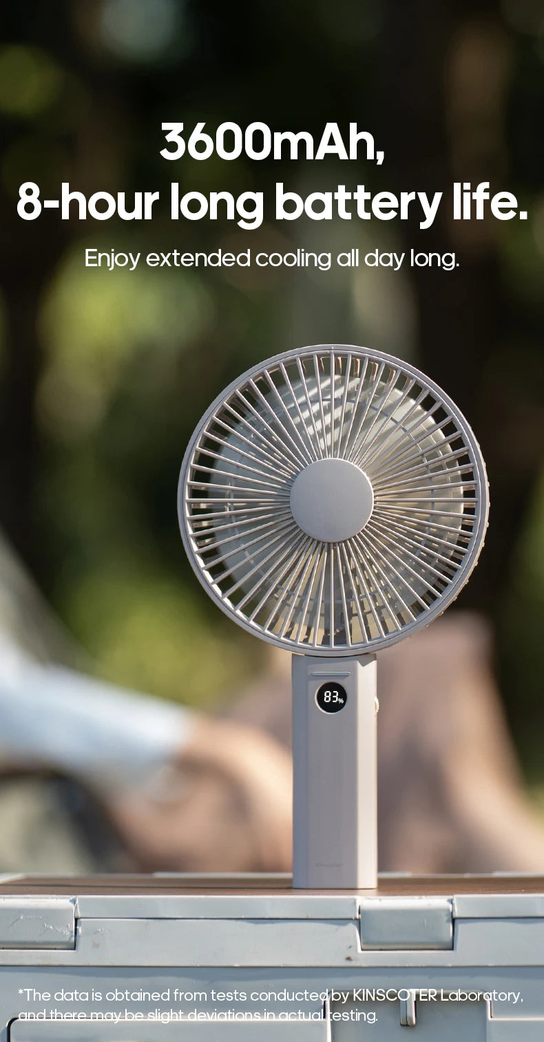 New Portable Folding Handheld Fan 3600mAh Desktop Rechargeable Fan 100-speed Wind Angle Adjustable for Home Outdoor Travel