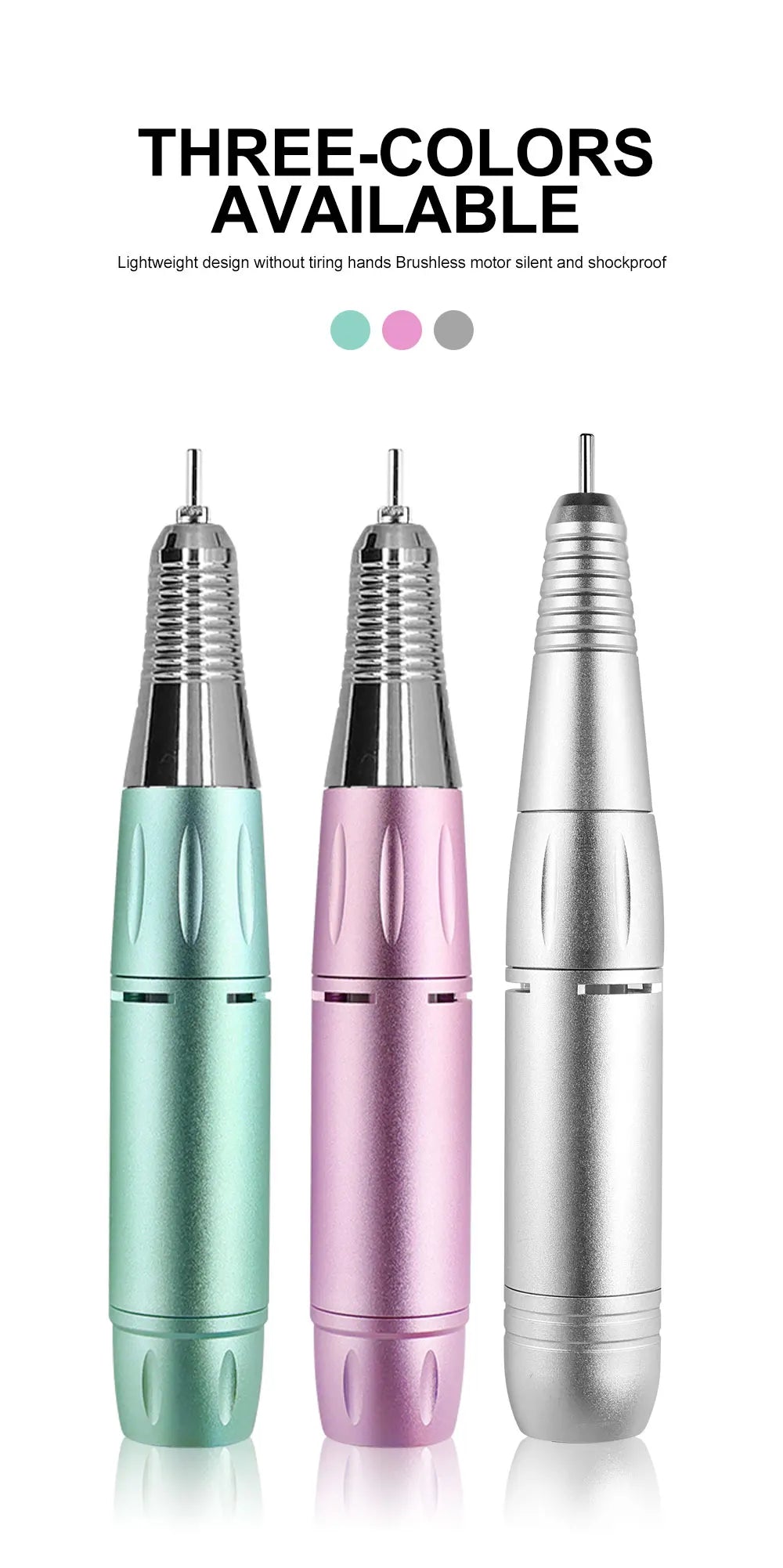 Electric DC Nail Drill Pen Handle File Polish Grind Machine Handpiece Manicure Pedicure Tool Nail Professional Drill Accessories