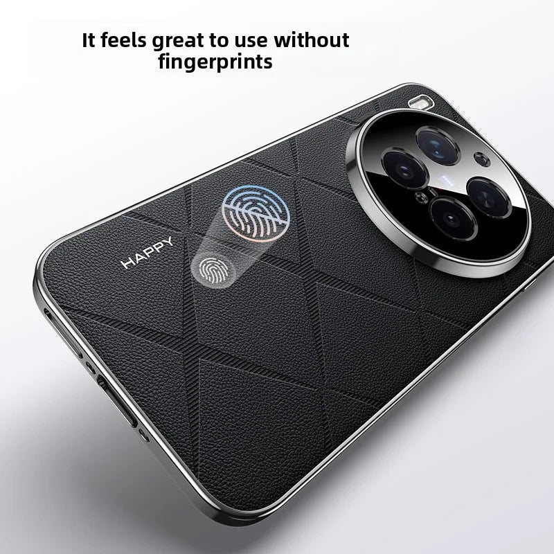 For VIVO X300 Pro X 300 Luxury Leather Plating Frame Case for VIVO X300pro Camera Protection Shockproof Bumper Cover Capa