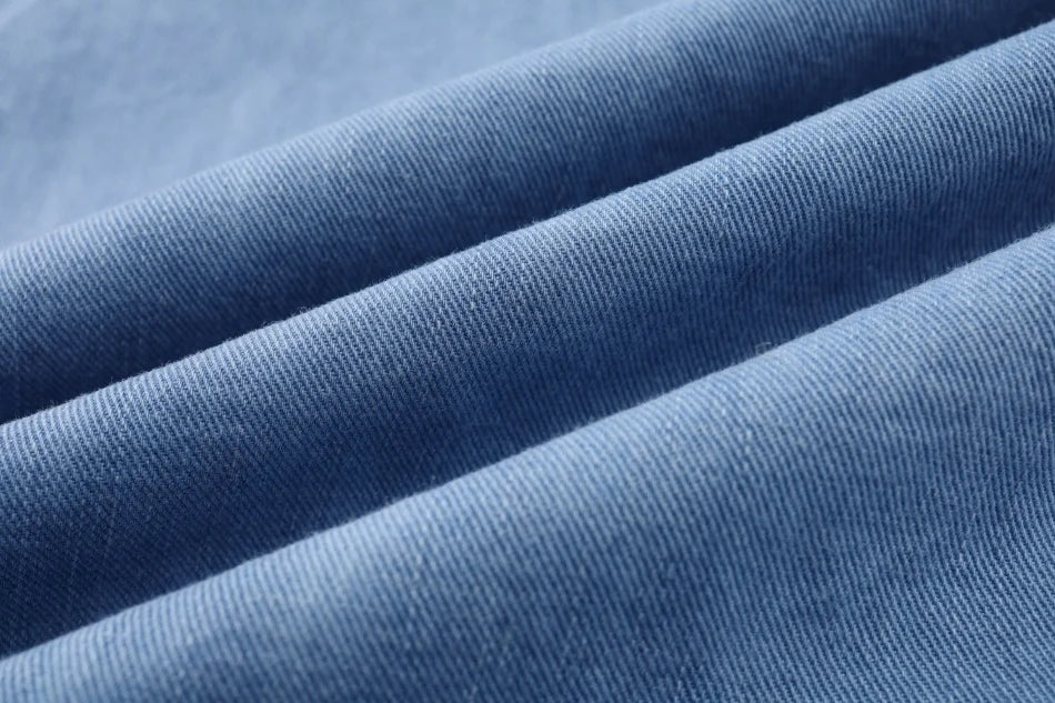 AS  SS2026 blue denim Collection super high quality bamboo knot denim fabric boys girls family match weekday clothes