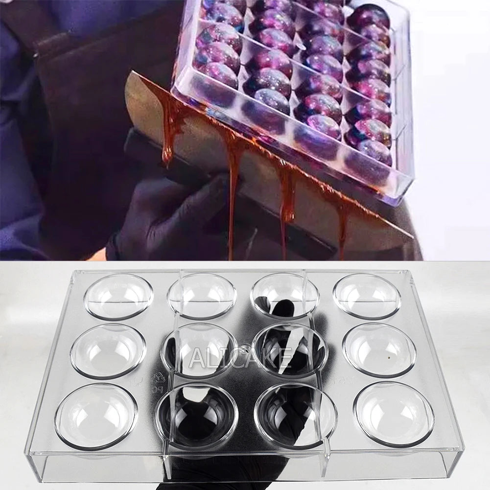 Chocolate Mold Polycarbonate Sphere Diamond Chocolate Bonbons Candy Bar Bakery Confectionery Baking Pastry Tools