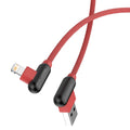 Double Elbow USB Fast Charging Cable For iPhone 11 12 13 Mini 14 Pro XS Max X XR 6 6S 7 8 Plus SE Phone Gaming Quick Charge Cord