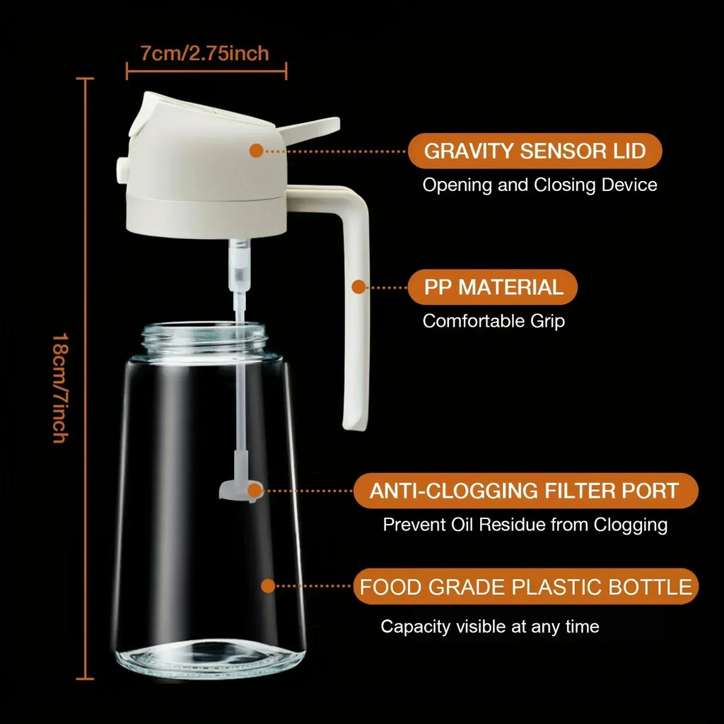 200/300/500ML Oil Air Pressure Double Nozzle Oil Spray Bottle Sprayer Kitchenware Oil Bottle Roasting Bottle Fitness Barbecue