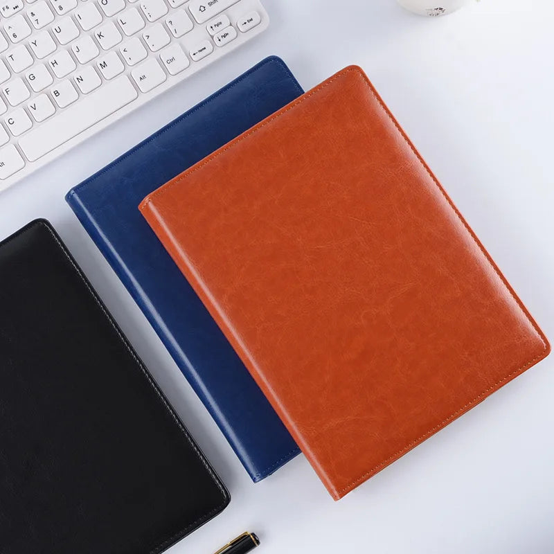 A5/B5 Leather Padfolio Executive Clipboard Document Holder Flip Design with Card Slots ID Window for Business Contract Signing