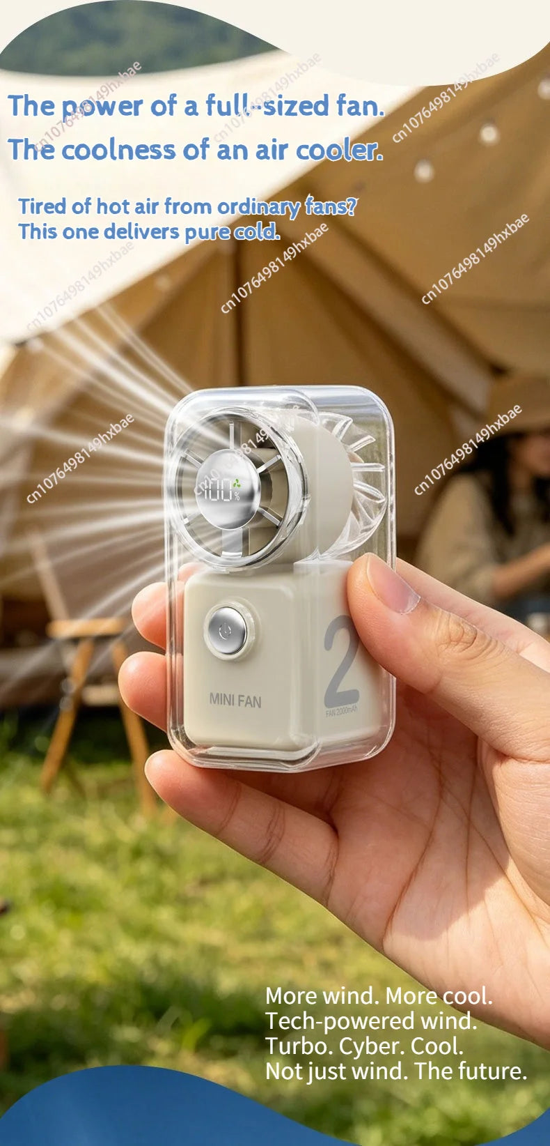 Portable mini fan | silent | long battery life/mini handheld fan, portable USB charging pocket fan, 5-speed silent cooling fan