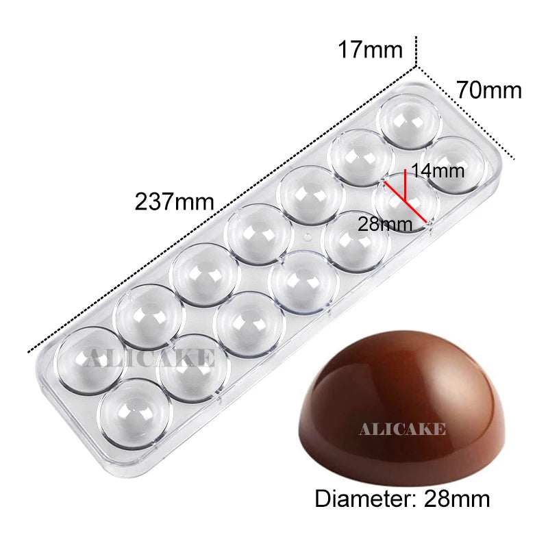 Chocolate Mold Polycarbonate Sphere Diamond Chocolate Bonbons Candy Bar Bakery Confectionery Baking Pastry Tools