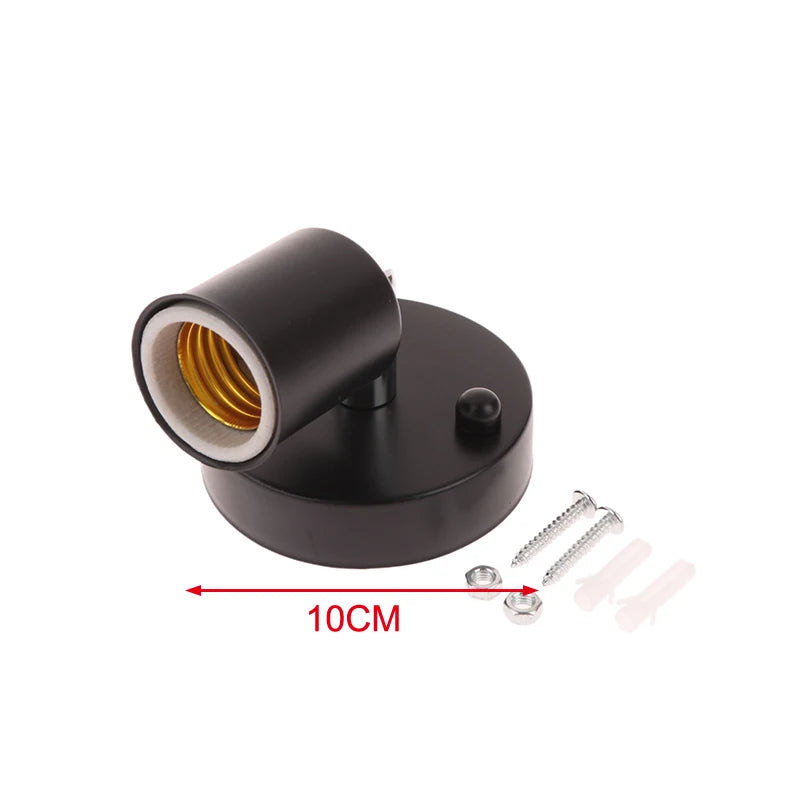 1Set Vintage E27/E14 Wall Lamp 180 Degree Rotation Socket Holder Adapter Iron Celling Light Sconces Adjustable Metal Lamp Base