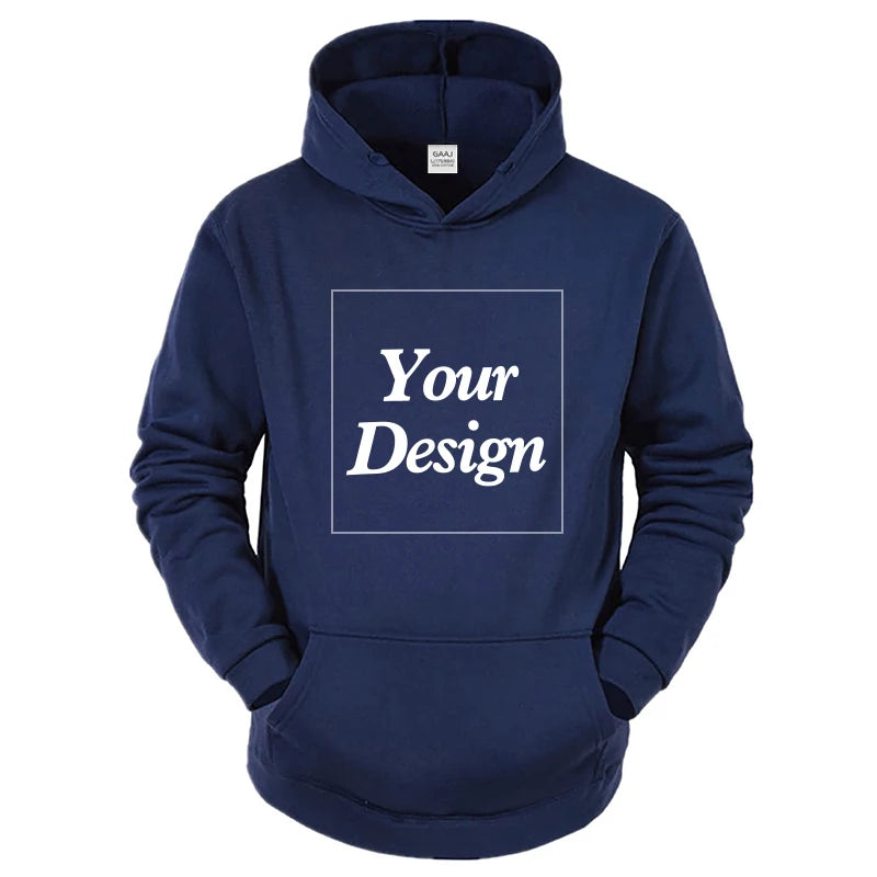 Custom Hoodie Print Embroidery Photo Text Brand Logo Autumn Winter Warm Thick Fleece Hoody Sweatshirt Men Women Customized Coat