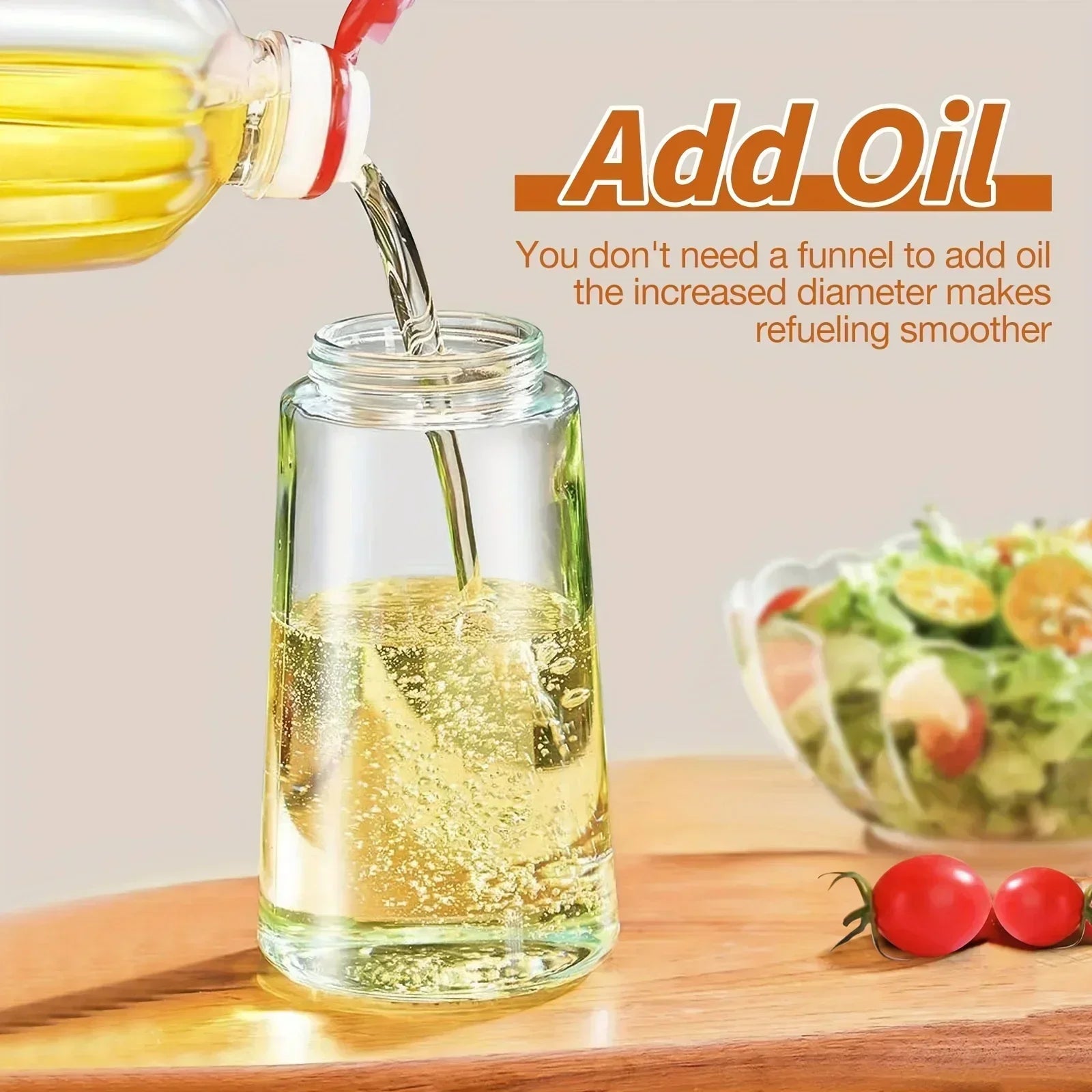 200/300/500ML Oil Air Pressure Double Nozzle Oil Spray Bottle Sprayer Kitchenware Oil Bottle Roasting Bottle Fitness Barbecue