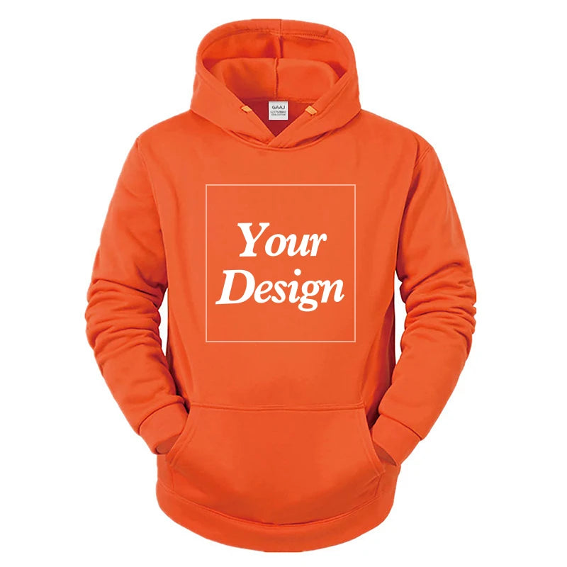 Custom Hoodie Print Embroidery Photo Text Brand Logo Autumn Winter Warm Thick Fleece Hoody Sweatshirt Men Women Customized Coat