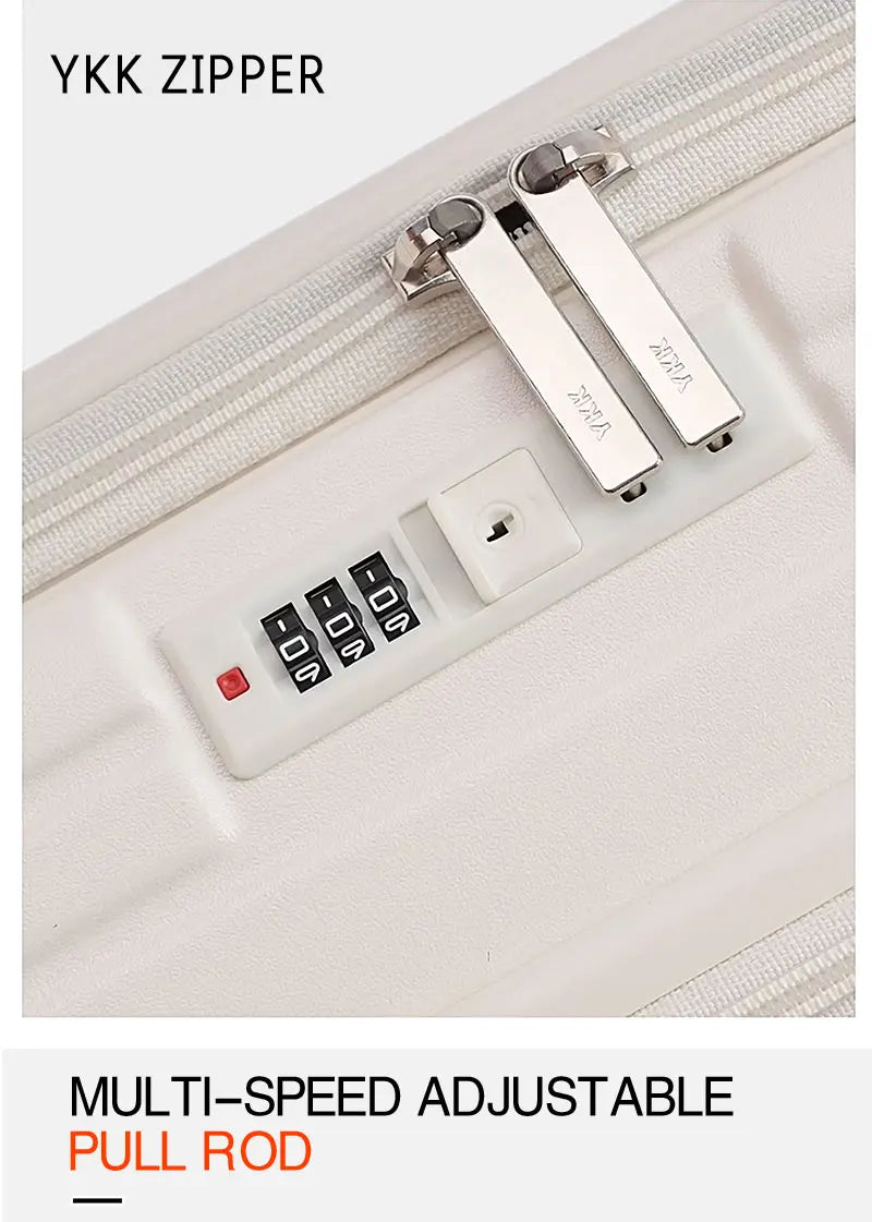 Multifunctional Front Opening Expandable Suitcase with Cup Holder Large Capacity Luggage 360° Shock Absorbing Wheels 20' 24' 28'