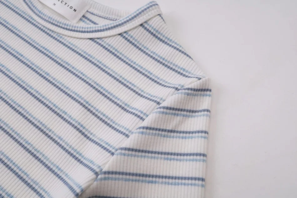 AS  SS2026 blue denim Collection super high quality bamboo knot denim fabric boys girls family match weekday clothes