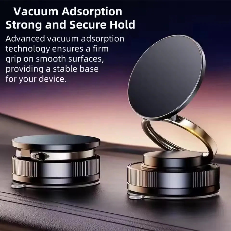 Car Phone Magnetic Stand with Mechanical Vacuum Suction Cup, 360 Degree Rotation ° Magnetic Adsorption Bracket Navigation Univer