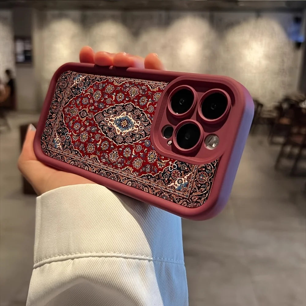 Persian patterned mobile phone case suitable for iPhone 17 16 15 14 13 12 11 Pro/ Max /Plus anti-fall and shock