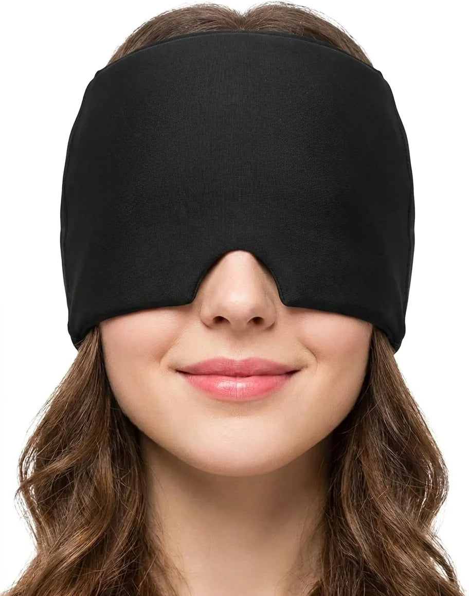 Single‑Sided Gel Ice Headache Relief Hat, Cold Compression Eye Mask, Reusable Portable Cooling Cap for Migraine Pain Home Use