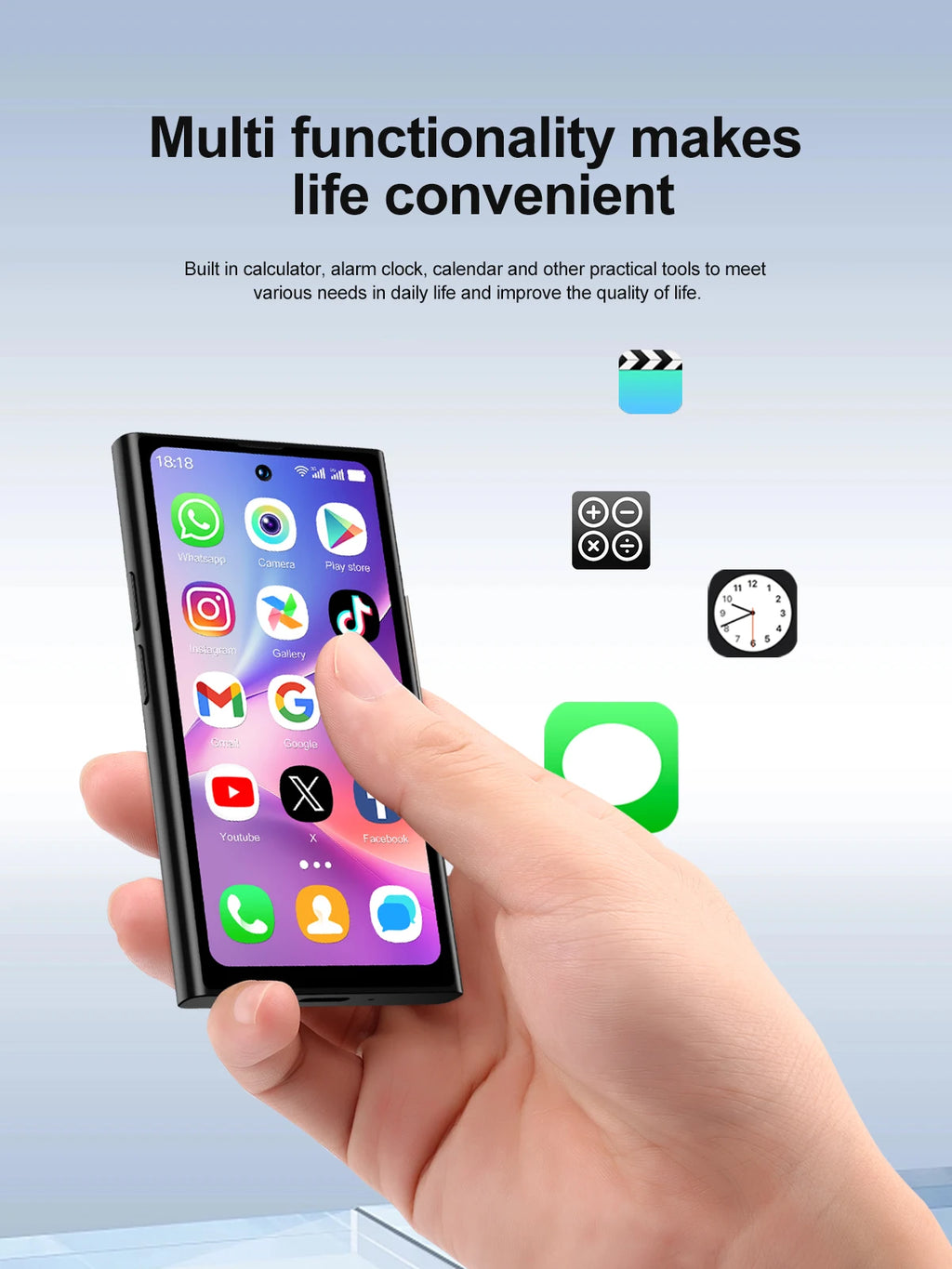 SERVO S27 MINI Android Small Smartphone 3G WCDMA Play Store 2GB+16GB WiFi Hotspot GPS Face ID 4.0" Mini Smart Phone 2SIM Standby