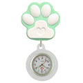 Colourful Retractable Badge Reel Nurse Doctor Lovely Cat Claw Footprints Pocket Watches medical hospital Gift Watch for women
