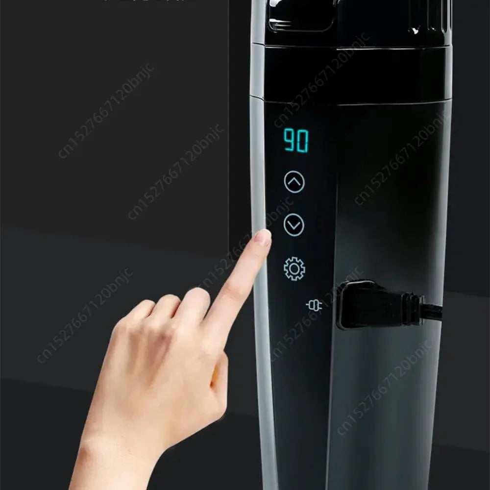 12V 24V Travel Electric Kettle Stainless Steel Smart Temperature Control Touch Travel Coffee Mug Warmer for Car Truck Leakproof