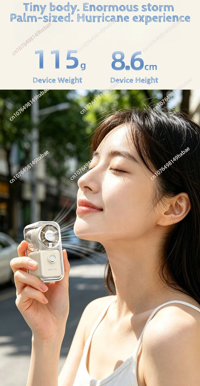 Portable mini fan | silent | long battery life/mini handheld fan, portable USB charging pocket fan, 5-speed silent cooling fan