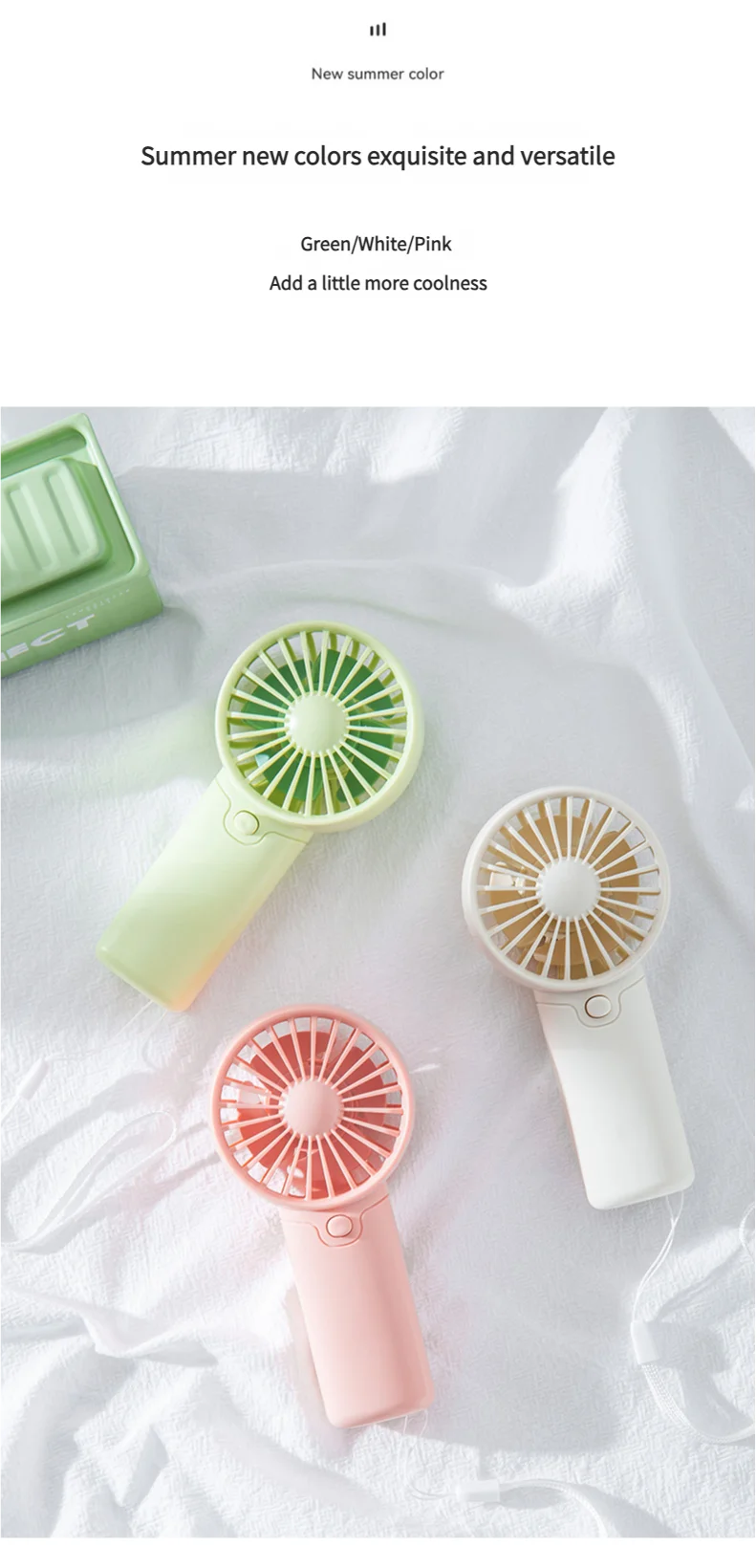 MEET SUN Portable Fan Convenient Creative Small Fan Pocket Hand-held Fan Lightweight AAA Battery Handheld Mini Fan Air Coolers