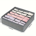 Foldable Fabric Storage Box with 24 Compartments Stackable Organizer for Socks Ties Underwear Space-Saving Drawer Divider