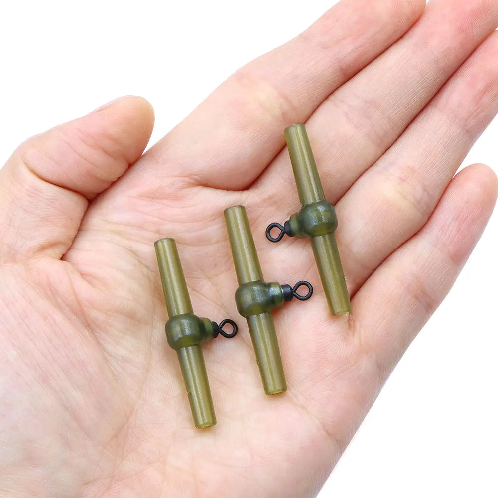 10pcs Helicopter Carp Fishing Rig Accessories Side Bend With Rolling Swivels  Anti Tangle Sleeve For Fishing Carp Tackle