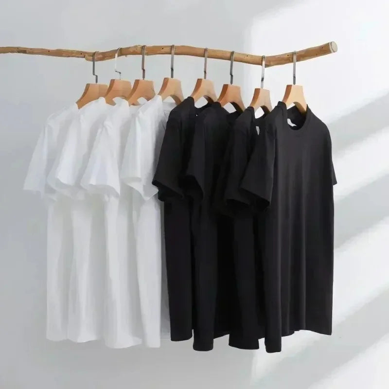 Men's Summer 100_ Cotton Fashion Sports Leisure Loose Golf Player Pattern Printed Round Neck Short Sleeve T-shirt Top Unisex