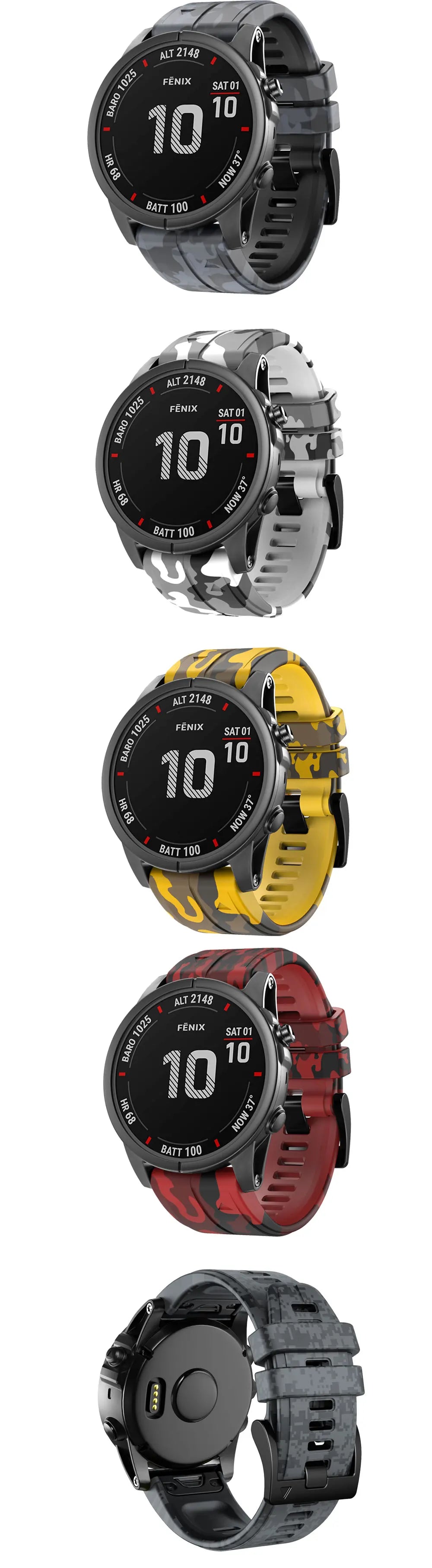 22mm 26mm Wrist Band Strap for Garmin Fenix 8 7X 7 6X 6XPro 6 5X 5 3HR SmartWatch Printed Sport Quick Release Silicone Watchband