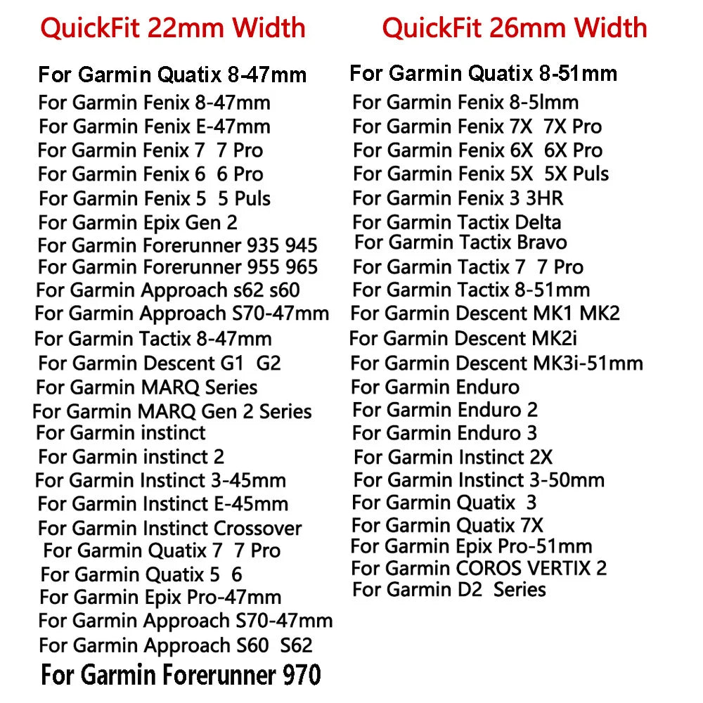 22mm 26mm Wrist Band Strap for Garmin Fenix 8 7X 7 6X 6XPro 6 5X 5 3HR SmartWatch Printed Sport Quick Release Silicone Watchband