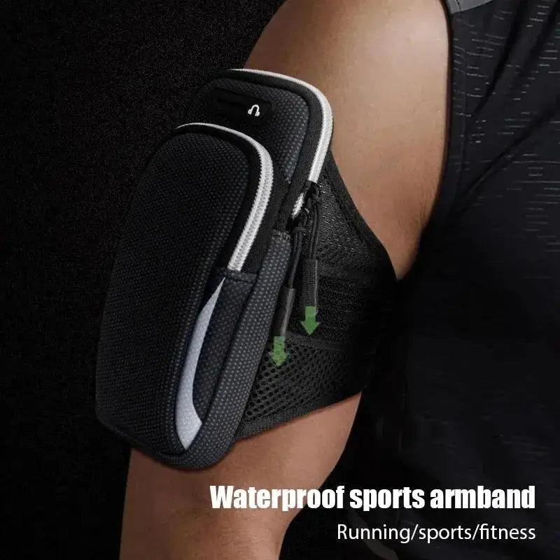 Universal Smart Phone Armband Outdoor Waterproof Fitness Running Sport Arm Cellphone Holder With Headphone Jack Mobile Phone Bag
