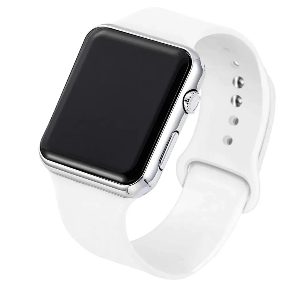 Fashion Digital Watches For Women Men Simple Square Sports LED Wristwatches Silicone Strap Casual Electronic Clock Reloj Hombre