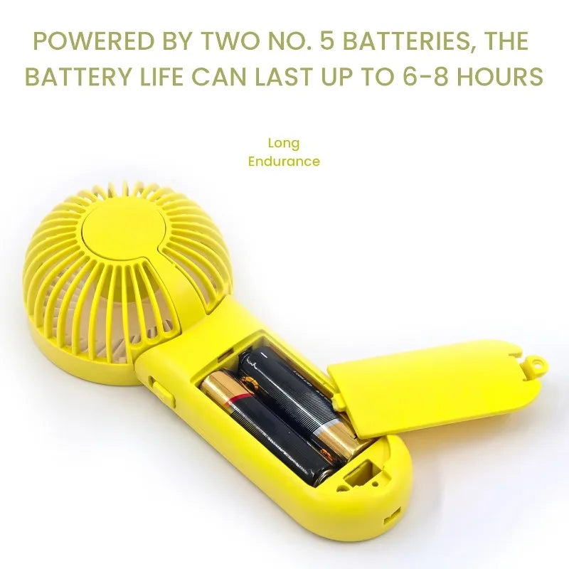 Portable Handheld Mini Fan,Powered by AA Batteries,Adjustable Single Speed, Ideal for Outdoor Use,Lightweight and Compact Design