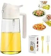 200/300/500ML Oil Air Pressure Double Nozzle Oil Spray Bottle Sprayer Kitchenware Oil Bottle Roasting Bottle Fitness Barbecue