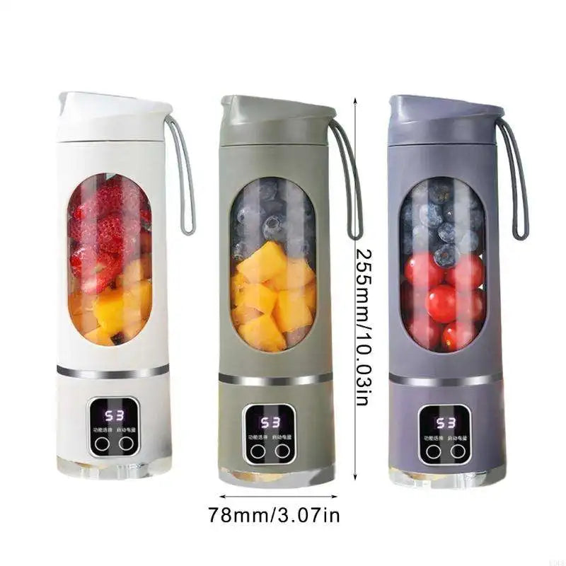 Outdoor portable juicer cup, rechargeable mini juicer, portable juicer, fruit and vegetable juicer with LED display