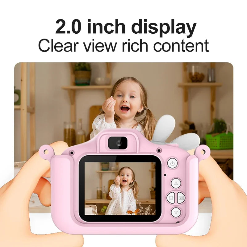 Kids Camera Digital Dual Camera HD 1080P Video Camera Toys Mini Cam Color Display Children Birthday Gift Kids Toys Rabbit Kids