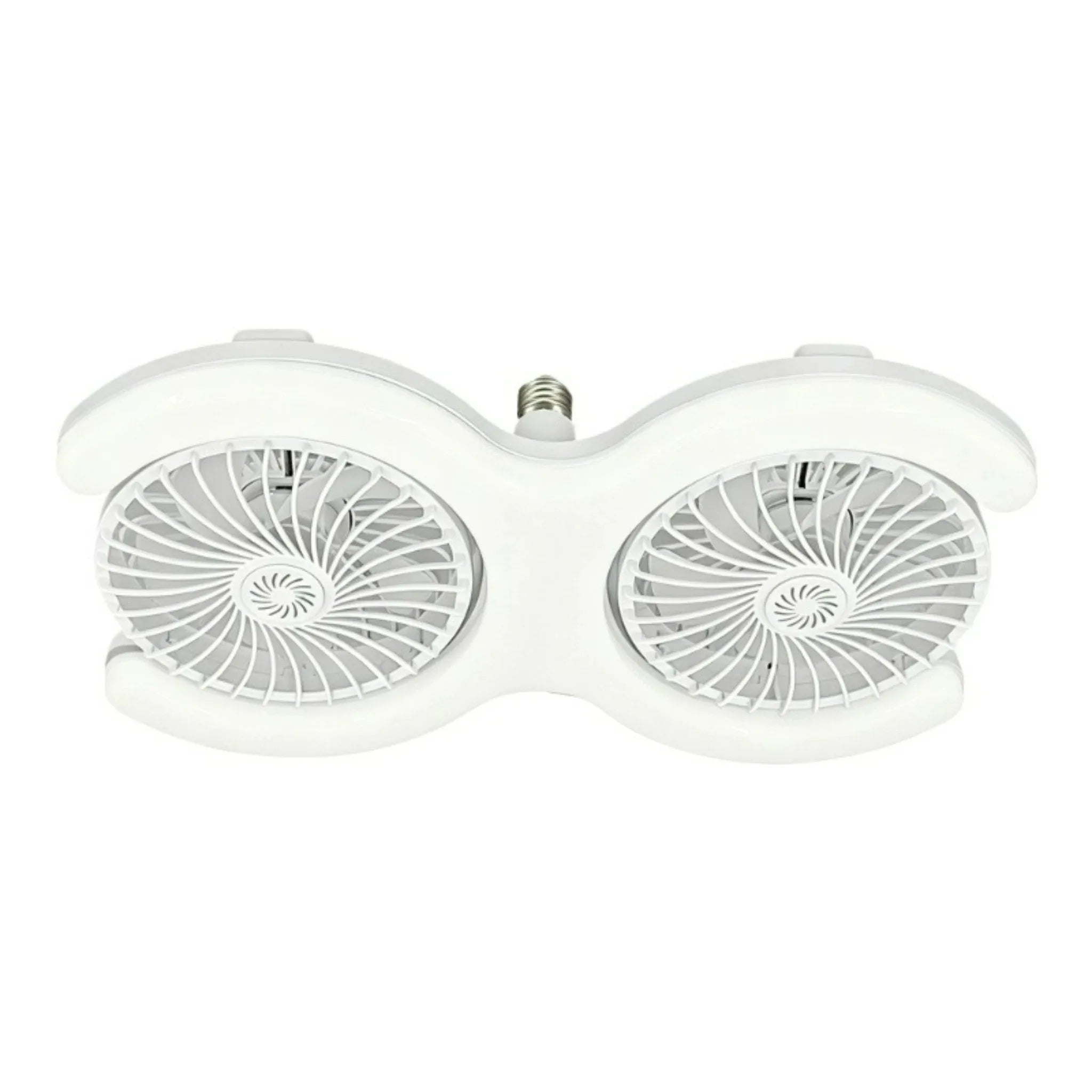 Double Head E27 Ceiling Fan Light with Remote Control Adjustable Angle and Silent Design Suitable for Bedrooms and Living Rooms