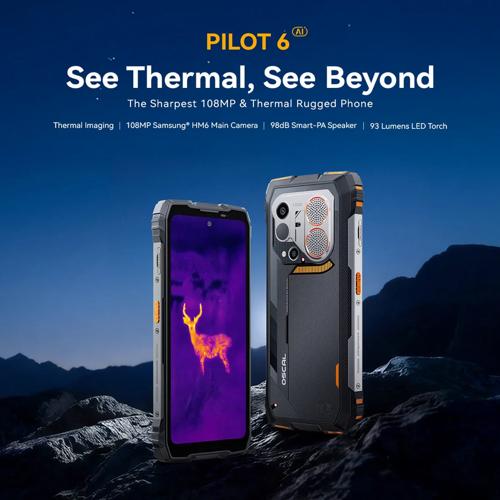 Blackview Oscal Pilot 6 Rugged Phone 6.78'' 2.4K 120Hz Display  Thermal imaging 10000mAh 12GB 256GB 4.5W 98dB Speaker Cellphone