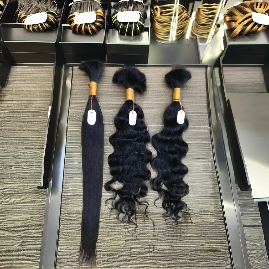 Raw Unprocessed Double Drawn Indian Remy Hair Bundles 12A Grade 100% Natural Cuticle Aligned Virgin Human Hair Bulk