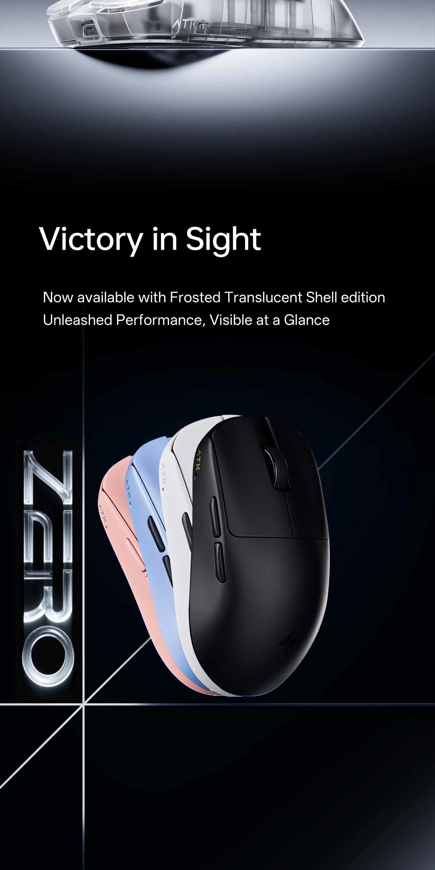 ATK Blazing Sky ZERO Ultralight Wireless Gaming Mouse Dual 8K PAW3950Ultra Transducer Wireless Mouse Ergonomic Mouse Foggy Mice
