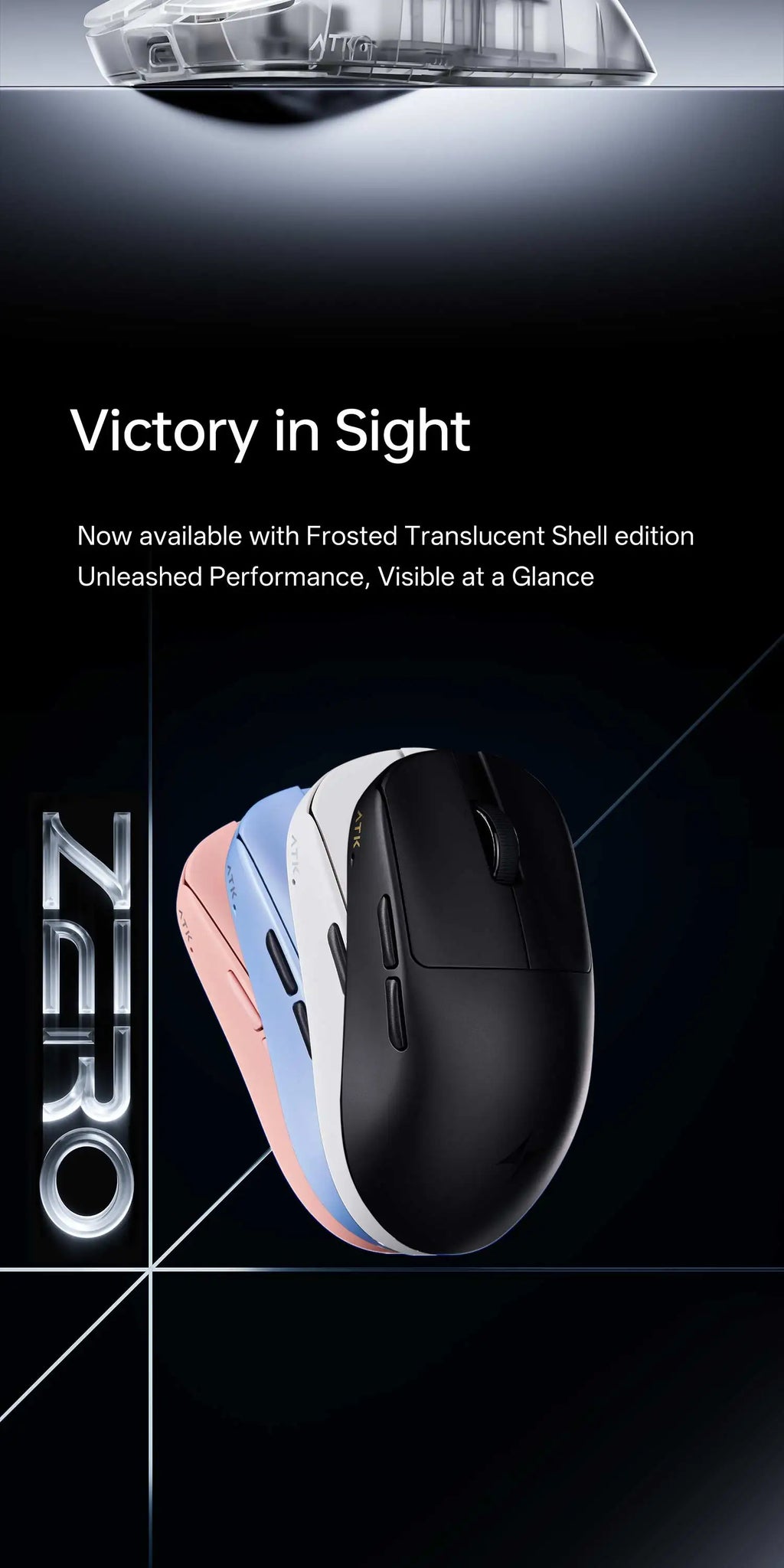 ATK Blazing Sky ZERO Ultralight Wireless Gaming Mouse Dual 8K PAW3950Ultra Transducer Wireless Mouse Ergonomic Mouse Foggy Mice