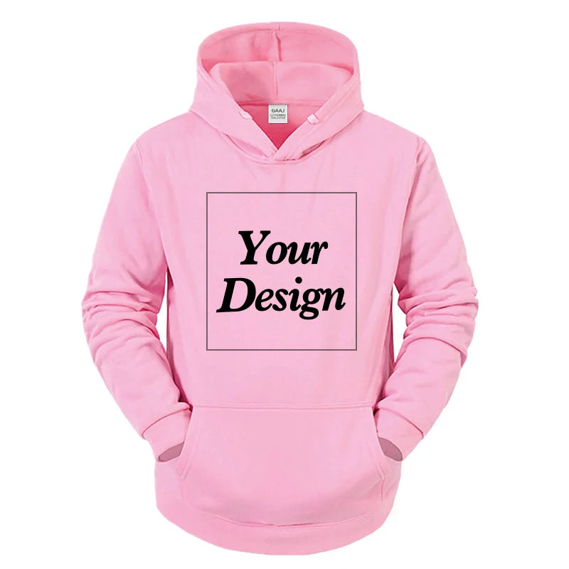 Custom Hoodie Print Embroidery Photo Text Brand Logo Autumn Winter Warm Thick Fleece Hoody Sweatshirt Men Women Customized Coat