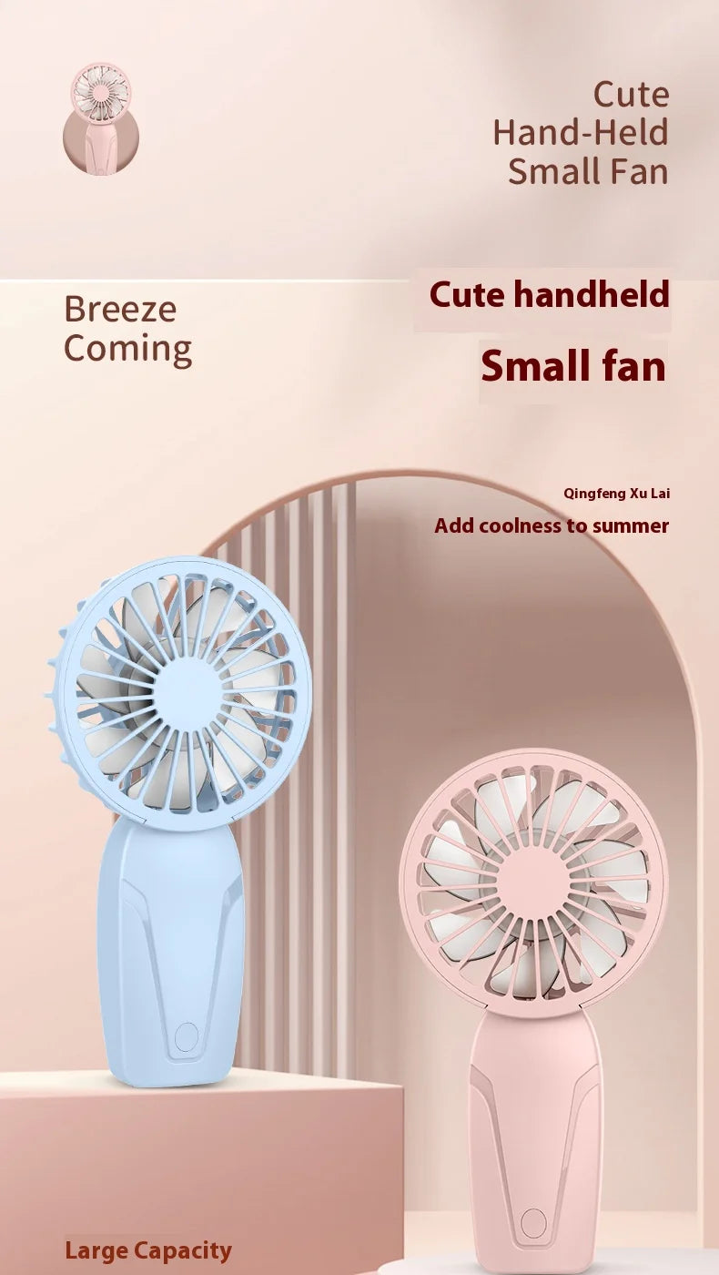 Portable Handheld Small Fan ABS Lightweight Cute Appearance USB Rechargeable Mini Fan For On Go Cooling Portable Mini Pocket Fan