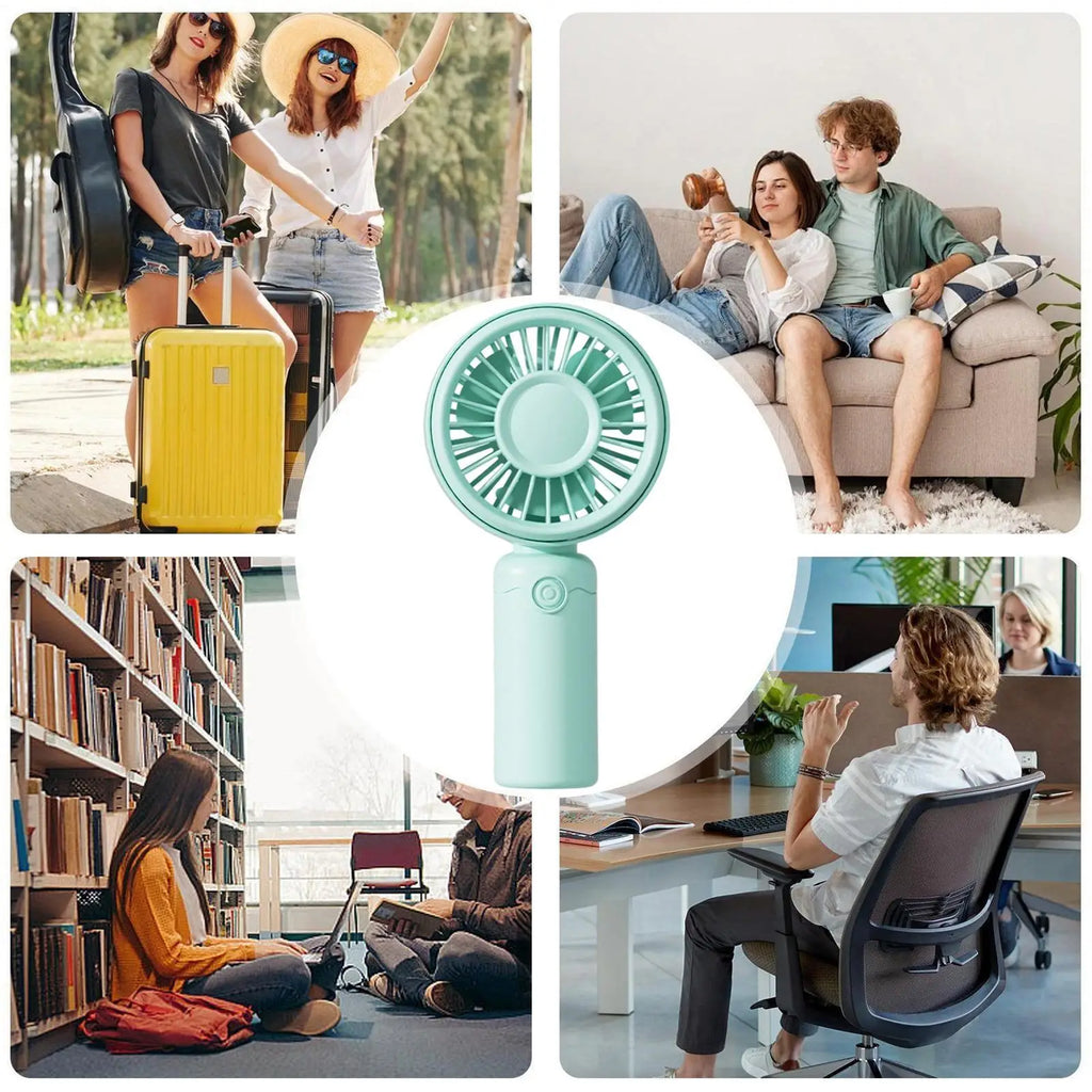 Portable Fan 3 Speed Adjustable Quiet USB Rechargeable Personal Hand Held Fan for Indoor Outdoor Home Office School Travel