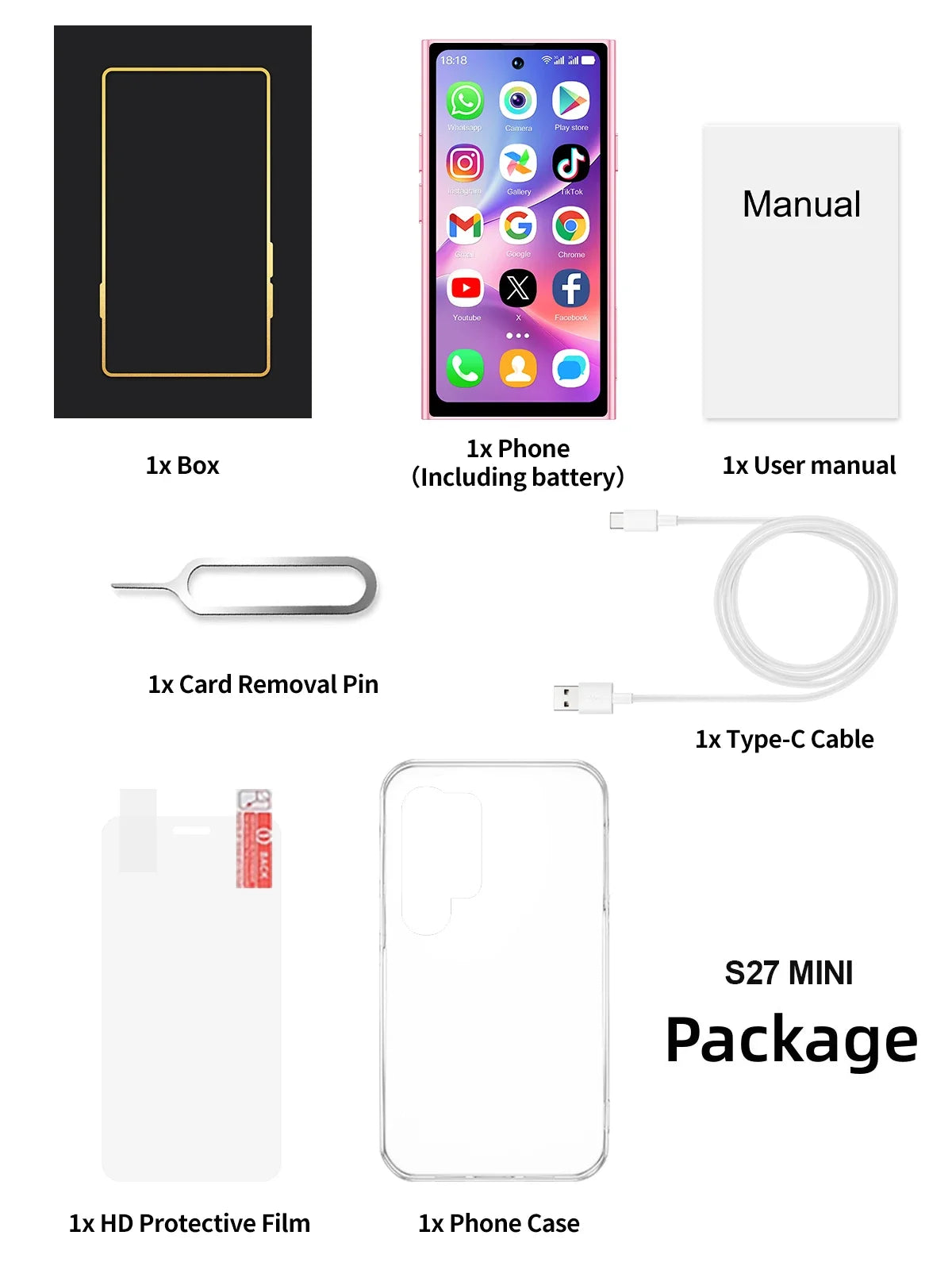 SERVO S27 MINI Android Small Smartphone 3G WCDMA Play Store 2GB+16GB WiFi Hotspot GPS Face ID 4.0" Mini Smart Phone 2SIM Standby