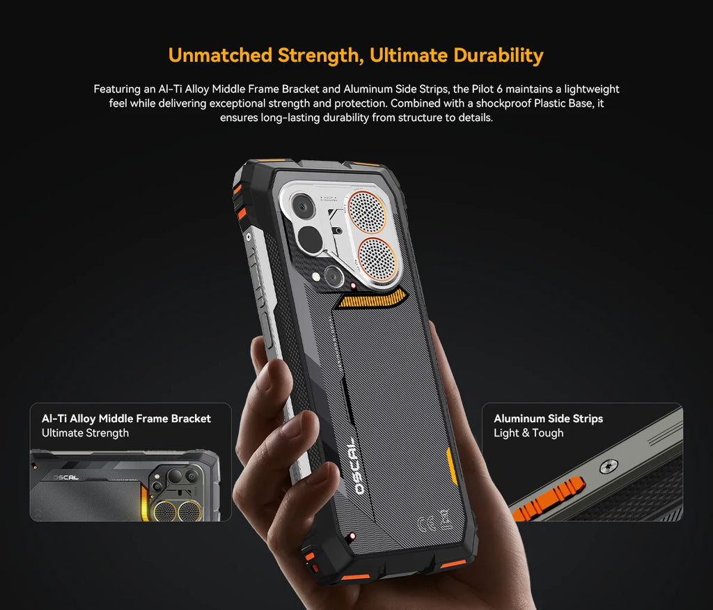 Blackview OSCAL PILOT 6 thermal imaging Rugged Smartphone MTK G100 6.67" 2.4K Display 120Hz, 12GB 256GB, 10000Amh Phones Dual 4G