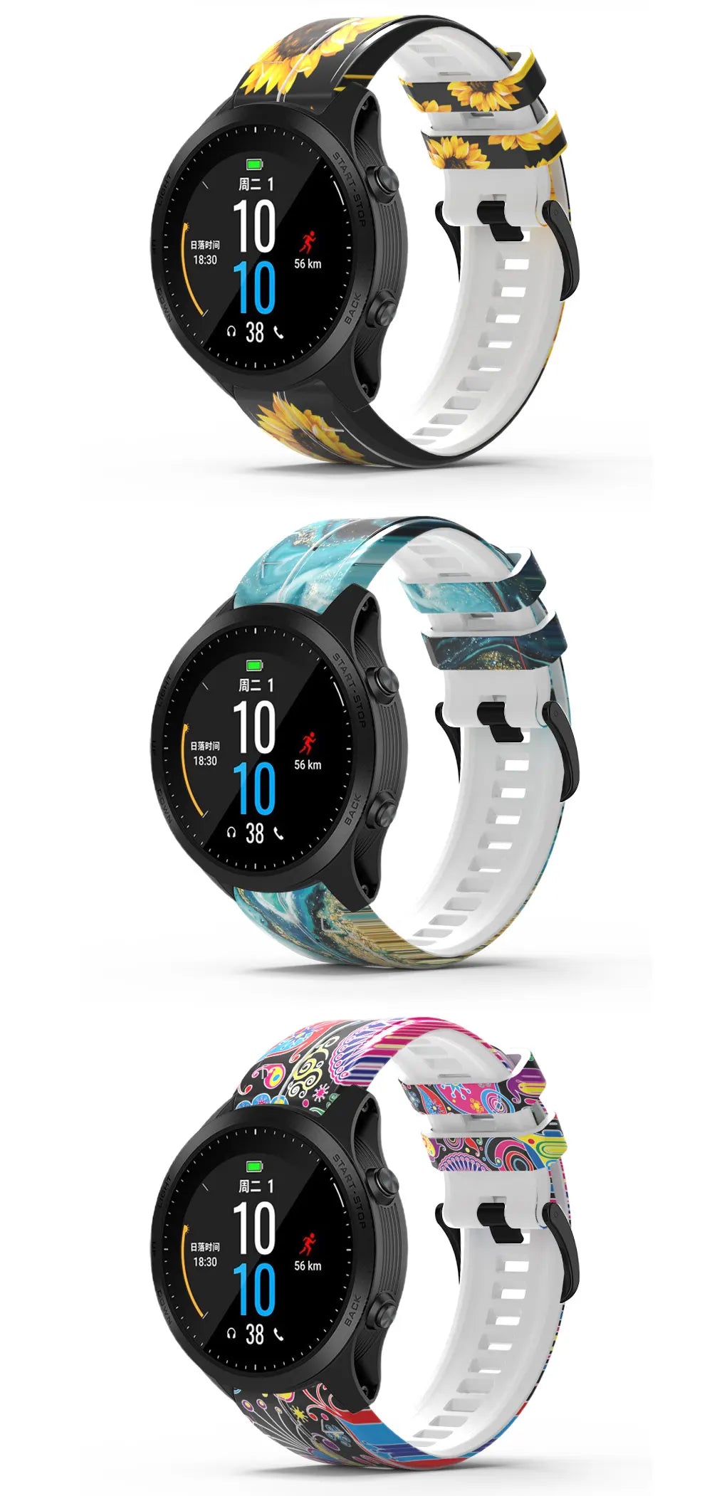 22mm 26mm Wrist Band Strap for Garmin Fenix 8 7X 7 6X 6XPro 6 5X 5 3HR SmartWatch Printed Sport Quick Release Silicone Watchband
