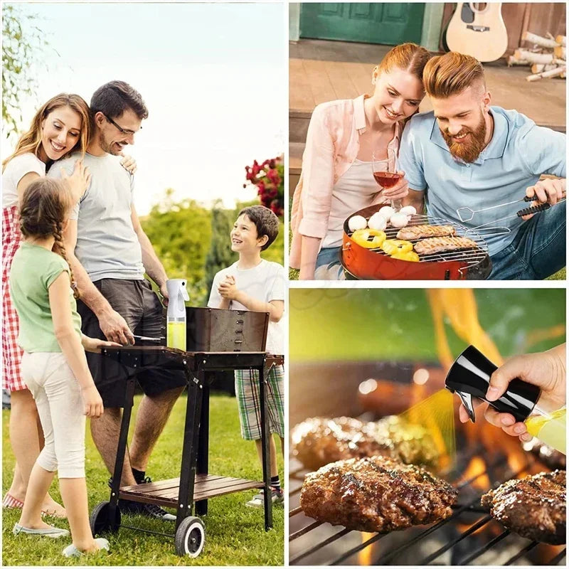 200/300/500ML Oil Air Pressure Double Nozzle Oil Spray Bottle Sprayer Kitchenware Oil Bottle Roasting Bottle Fitness Barbecue
